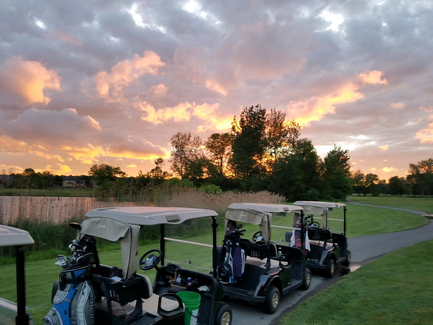 Carts on golf course